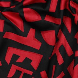 Baumwollsatin Geometrische Formen - dunkelrot