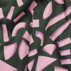 Baumwollsatin GEOMETRIC - DARK GREEN