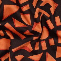 Baumwollsatin Geometrische Formen - dunkelbraun