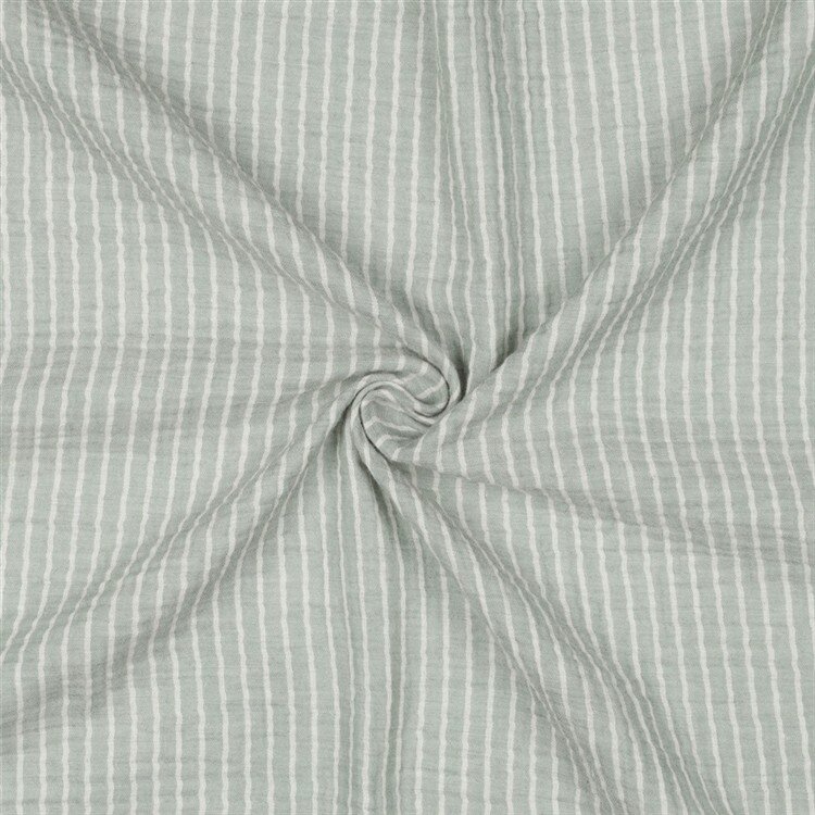 Musselin Gestreift -altgrün