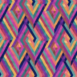 Viskose Popeline Digital bunte Rautenstreifen - pink