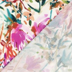 Viskose Popeline Digital Blumenkunst - creme