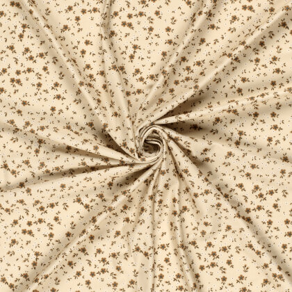 Funktions und Badeanzugstoff Recycled LSF50 kleine Blümchen - beige