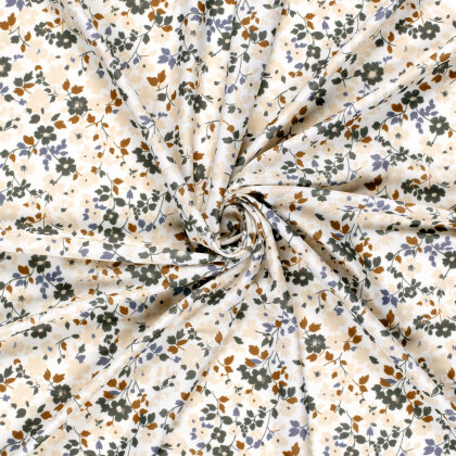 Funktions und Badeanzugstoff Recycled LSF50 Blumenranken - creme