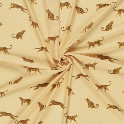 Funktions und Badeanzugstoff Recycled LSF50 Leopard - sandgelb