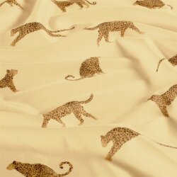 Funktions und Badeanzugstoff Recycled LSF50 Leopard - sandgelb