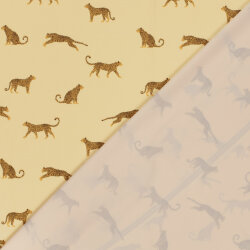 Funktions und Badeanzugstoff Recycled LSF50 Leopard - sandgelb