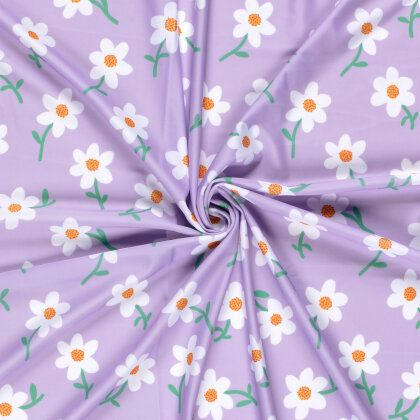 Funktions und Badeanzugstoff Recycled LSF50 Blumenregen - lavendel