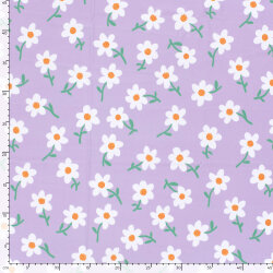 Funktions und Badeanzugstoff Recycled LSF50 Blumenregen - lavendel