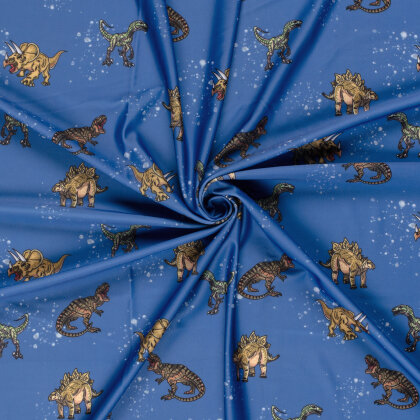 Funktions und Badeanzugstoff Recycled LSF50 Dinos - indigo