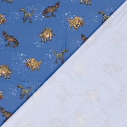 Funktions und Badeanzugstoff Recycled LSF50 Dinos - indigo