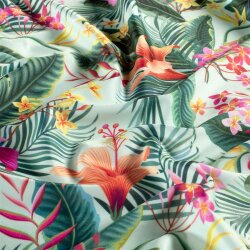 Funktions und Badeanzugstoff Recycled LSF50 exotische Pflanzen - mint