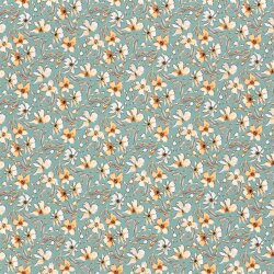 Funktions und Badeanzugstoff Recycled LSF50 schöne Blumen - hellpetrol