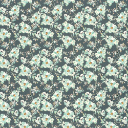 Funktions und Badeanzugstoff Recycled LSF50 Blüten - stahlblau