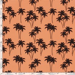 Funktions und Badeanzugstoff Recycled LSF50 Palmen - orange