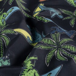 Badeshorts Wasserabweisend Dinos unter Palmen - dunkelblau