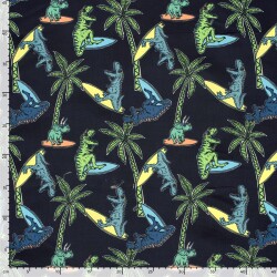 Badeshorts Wasserabweisend Dinos unter Palmen - dunkelblau