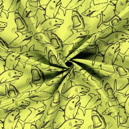 Badeshorts Wasserabweisend wilde Haie - limette
