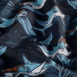Badeshorts Wasserabweisend Haie mit Sonnenbrille - dunkelblau
