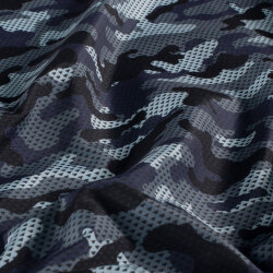 Badeanzugstoff Wasserabweisend Camouflage - dunkelblau