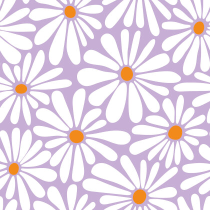 Strandtuchstoff Digital Margeriten - softlila