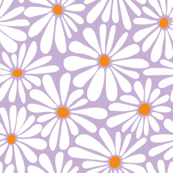 Strandtuchstoff Digital Margeriten - softlila