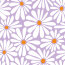 Strandtuchstoff Digital Margeriten - softlila