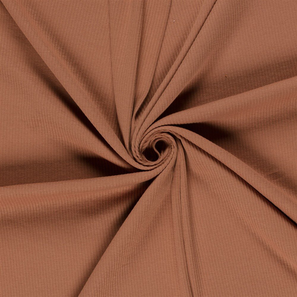 Rippenjersey *Anke* Uni - altziegelrot