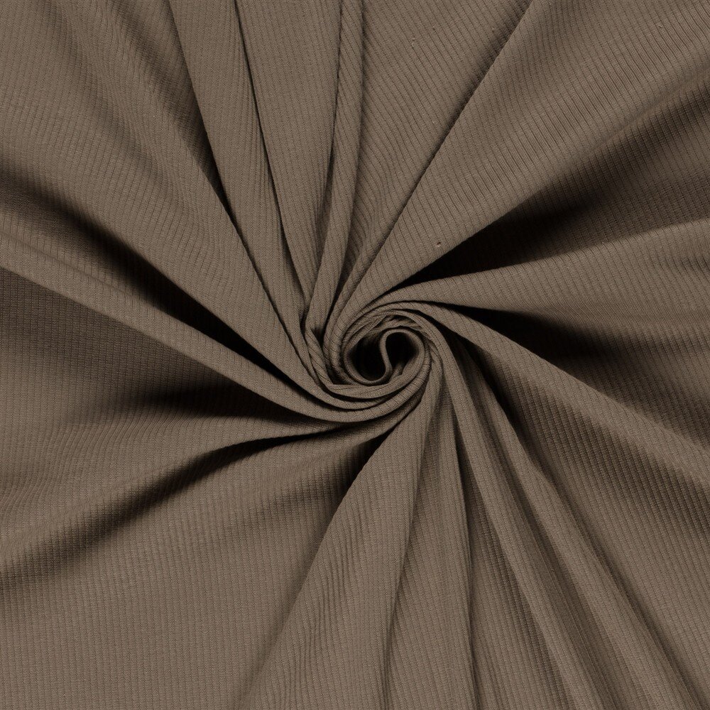 Rippenjersey *Anke* Uni - kaltbraun