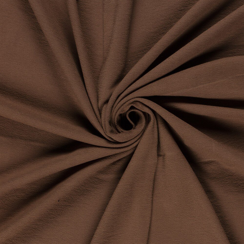 Terry Crêpe *Marie* Uni - dunkelziegelrot