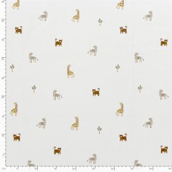 Baumwolljersey kleine Zootiere - creme