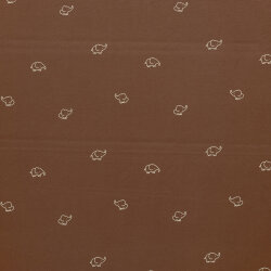 Baumwolljersey Elefantenzeichnung - dunkelziegelrot