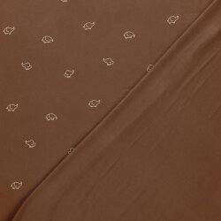 Baumwolljersey Elefantenzeichnung - dunkelziegelrot