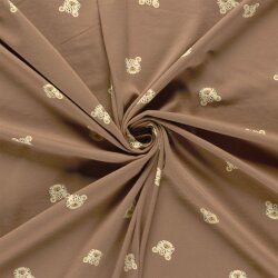 Baumwolljersey Leoköpfe - nougat