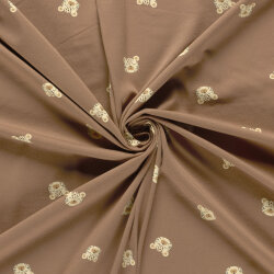 Baumwolljersey Leopardenköpfe - nougat