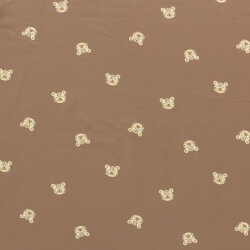 Baumwolljersey Leopardenköpfe - nougat