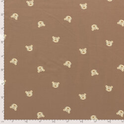 Baumwolljersey Leopardenköpfe - nougat