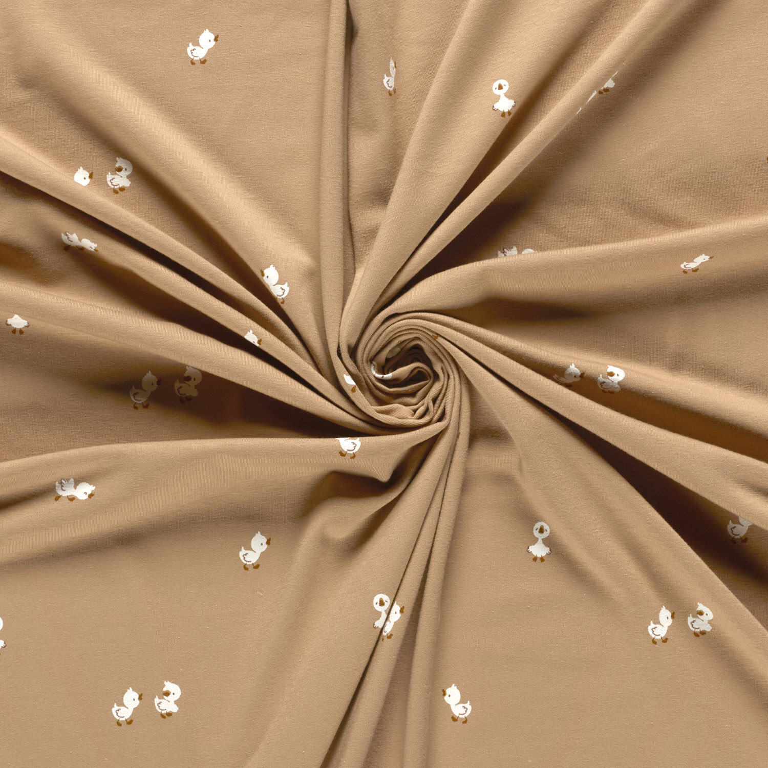 Baumwolljersey kleine Enten - hellnougat