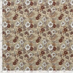 Baumwolljersey Herbstblumen - cremebeige