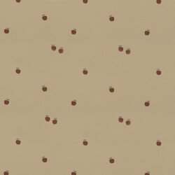 Baumwolljersey rote Äpfelchen - cremebeige