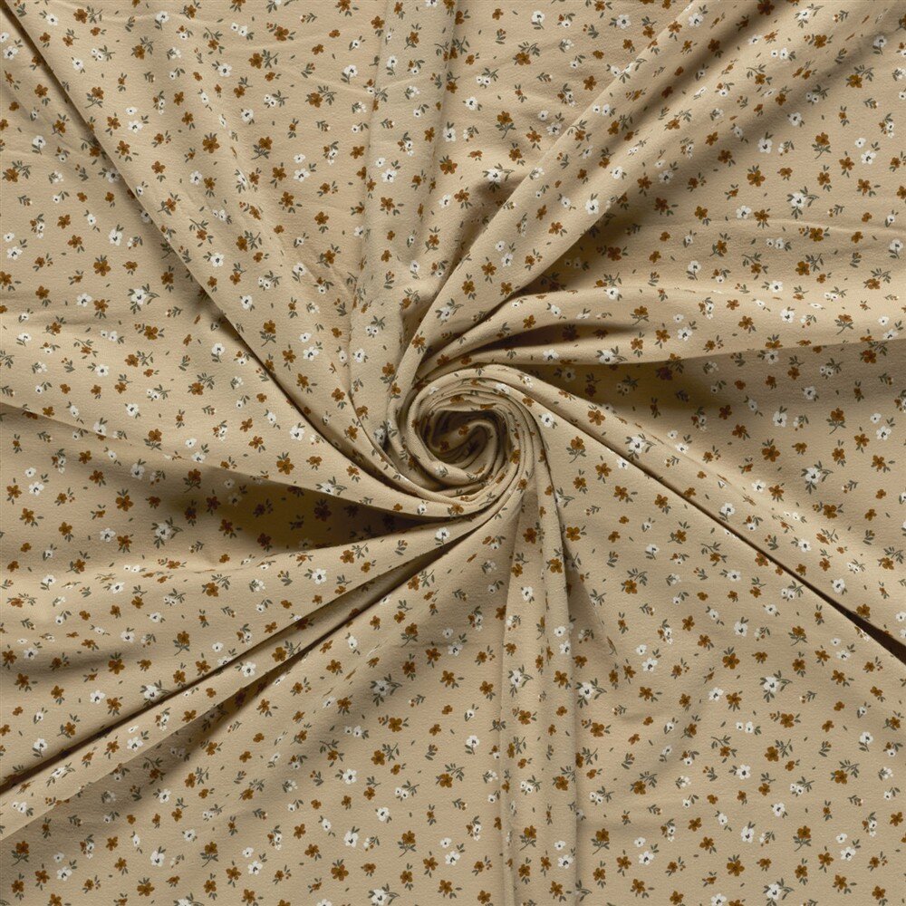 Baumwolljersey Blümchenregen - cremebeige