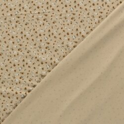 Baumwolljersey Blümchenregen - cremebeige