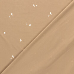 Baumwolljersey kleine Schwalben - hellnougat