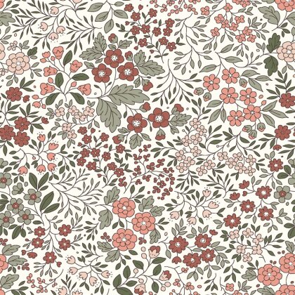Baumwolljersey Blumenmeer - creme