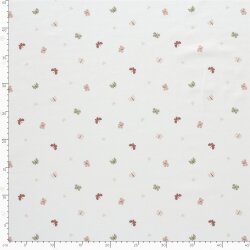 Baumwolljersey kleine bunte Schmetterlinge - creme