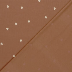 Rippenjersey  kleine Herzen - altziegelrot