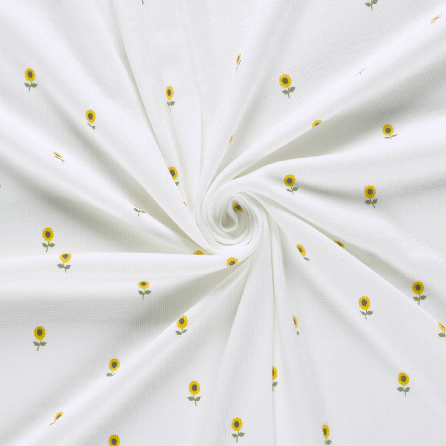 Rippenjersey kleine Sonnenblumen - creme