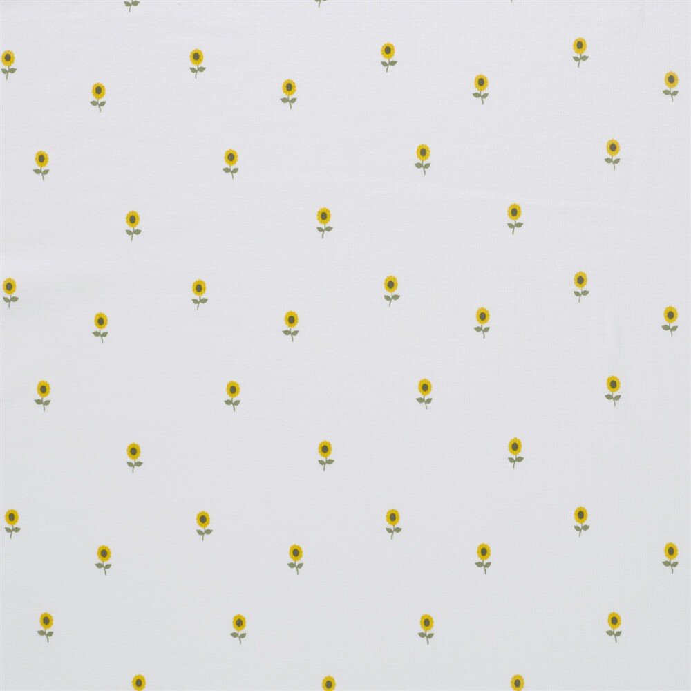 Rippenjersey kleine Sonnenblumen - creme