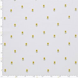 Rippenjersey kleine Sonnenblumen - creme