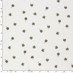 Stretch Frottee Kleeblätter - creme